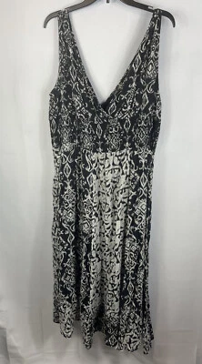 Jane Ashley Cotton Black And White Maxi Tank Dress Sz 1X - Image 1 of 4