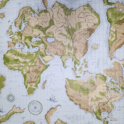 Papel pintado habitación infantil Boun VIIAGGIO MAPA DEL MUNDO AZUL VERDE MARRÓN WK6985 Foto 1 de 4