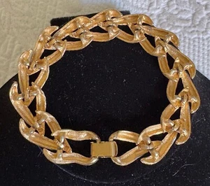 VINTAGE GOLD PLATED FLORENTINE BRACELET - Picture 1 of 12
