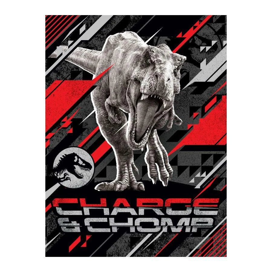Jurassic World Decke Charge & Chomp T-Rex Weich Fleece Überwurf - 130cm x 170cm - Bild 1 von 1