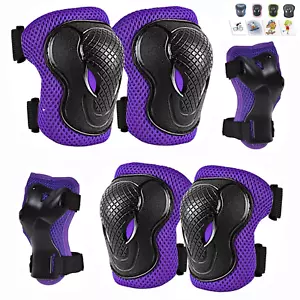 Knee Pads for Kids Knee Pads and Elbow Pads Set 6 in 1 Protective Gear Set for B - Picture 1 of 16