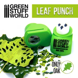 Miniature Leaf Punch - LIGHT GREEN - Oak leaf Leave maker tool dioramas scenery - Picture 1 of 3