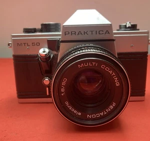 Praktica MTL 50 35mm SLR Film Camera with Pentacon 50mm f/1.8 Lens - Picture 1 of 4