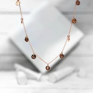 BRASS AND UNITY MULTI CHARM NECKLACE ROSE GOLD NEW IN BOX - Picture 1 of 6