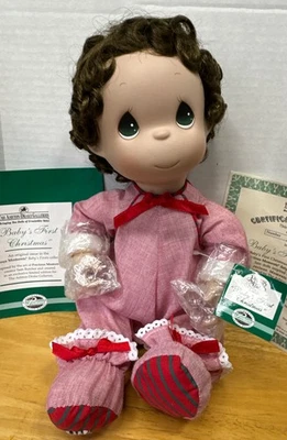 Precious Moments Baby's First Xmas Porcelain Doll W/Certificate Of Auth #2441 FA - Image 1 of 4
