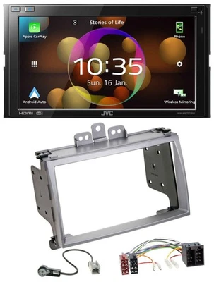 JVC DAB MP3 2DIN Bluetooth USB Autoradio für Hyundai i20 2009-2012 silber - Bild 1 von 4