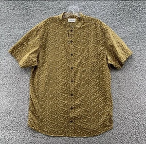 Taylor Stitch Shirt Men 42 Brown Mini Floral Bandit Short Sleeve Button Up - Picture 1 of 4