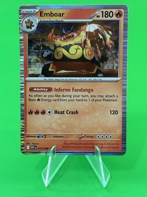 Pokemon Emboar Scarlet & Violet White Flare Holo Rare 013/086 NM!! - Image 1 of 3