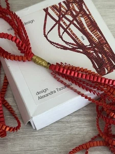Necklace Tones of Red Minimum Design By Alexandra Tsoukala Made in Greece - Picture 1 of 5