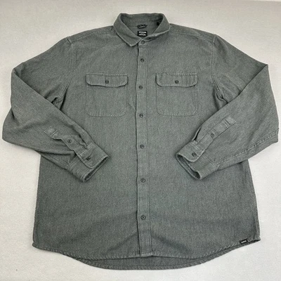 Prana Shirt Mens XL Green Flannel Button Up Long Sleeve Standard Fit Pockets - Image 1 of 4