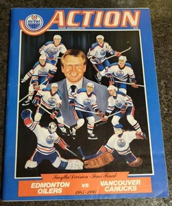 Apr 9 1986 EDMONTON OILERS Program Vs Vancouver 7-3 , Playoffs Game 1 Gretzky 1G - Picture 1 of 3