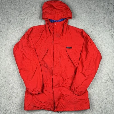 Vintage Patagonia Rain Jacket Men’s Medium Red Nylon Hooded Lightweight Full Zip - Image 1 of 4