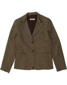 MARELLA Womens 2 Button Blazer Jacket UK 14 Medium Green Herringbone BO02 - Picture 1 of 3