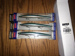 RAPALA MAX RAP 15's===3 SILVER GREEN MACKEREL COLORED FISHING LURES - Picture 1 of 1