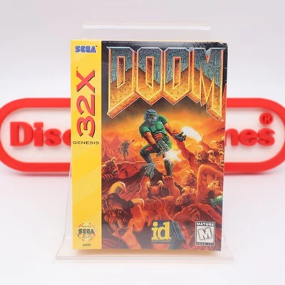 Sega Genesis 32X Game DOOM - NEW & Factory Sealed with Authentic 3-Sided Seam! - Image 1 of 4