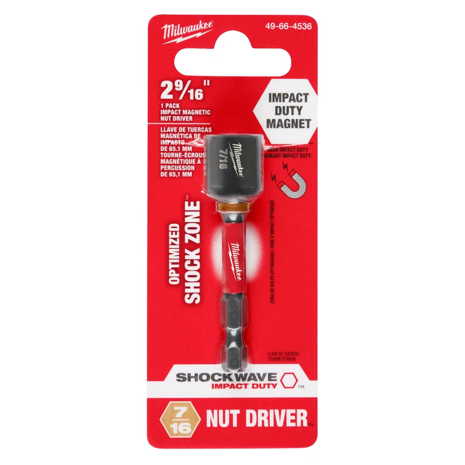 SHOCKWAVE 7/16" x 2-9/16" Magnetic Nut Driver with Shock Zone Technology - Image 1 of 1