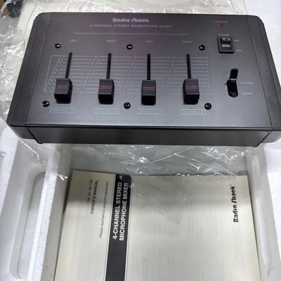 Radio Shack 4-Kanal Stereo Mikrofon Mixer. 32-1106. Geöffnete Box, nie benutzt. - Bild 1 von 4