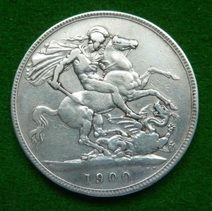 1900 LXIV VICTORIA CROWN - AVF - Picture 1 of 2