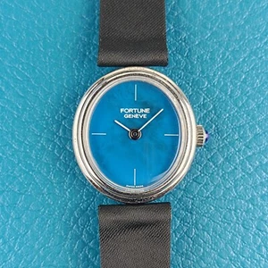 NOS Vintage FORTUNE (Favre-Leuba) Solid Silver 925 Cocktail Watch 1980s ETA - Picture 1 of 12