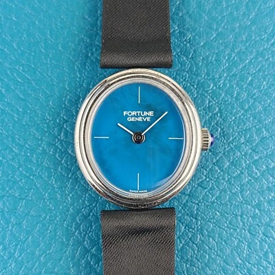 NOS Vintage FORTUNE (Favre-Leuba) Solid Silver 925 Cocktail Watch 1980s ETA - Image 1 of 4