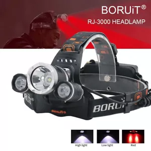 BORUiT 9000LM Faro da Caccia Luce Rossa LED Torcia Testa Ricaricabile - Foto 1 di 16