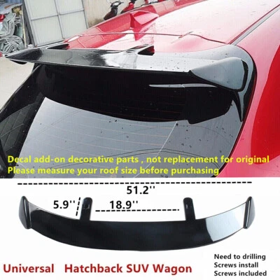 For Dodge Ford Honda GMC Universal Glossy Black GT-Style Rear Roof Spoiler Wing Foto 1 de 4