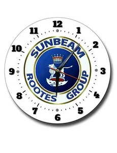 RELOJ DE METAL CON ACABADO ESMALTADO DE 250 MM DE DIÁMETRO SUNBEAM ROUTES, GARAJE, COCHES BRITÁNICOS. - Imagen 1 de 1