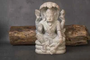 Señor Narasimhadev Murti / Vigraha 8 pulgadas, piedra, deidad Gopal, Hare Krishna, Santo - Imagen 1 de 8