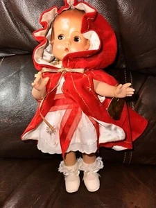 EFFANBEE PATSY DOLL 12 IN TALL ADORABLE GIRL Red Velour Outfit - Picture 1 of 7