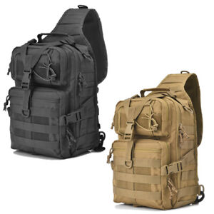 Men Tactical Sling Bag Pack Military Shoulder Backpack Hiking Camping Fishing US