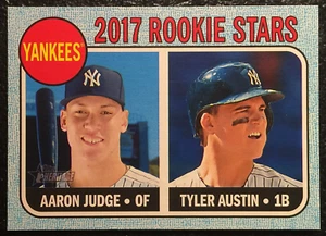 ๐ 2017 TOPPS HERITAGE #214 - Aaron Judge RC SSP /50 ROokie Stars - BLUE BORDER - Picture 1 of 7