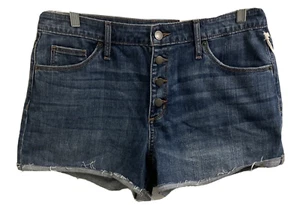 Universal Thread Damengröße 10 Shorts dunkelblau Jeans mittelhoher Bund Knopfleiste neu mit Etikett - Bild 1 von 9