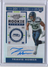 TRAVIS HOMER NFL Seahawks 2019 Panini Donruss Optic Silver RC Auto #181 Card