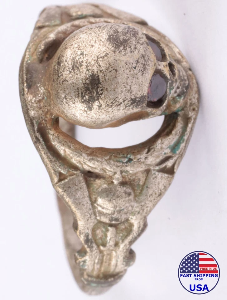 Anillo Primera Guerra Mundial Calavera Huesos Gótico Primera Guerra Mundial Esqueleto Rifle Alemán Gótico Death Punk Banda Foto 1 de 4