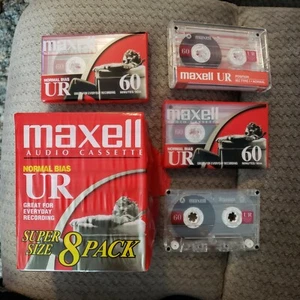 Maxell UR 60 Audio Cassette Tapes 8-Pack +4 =12 Total NORMAL Bias Blank  - Picture 1 of 2