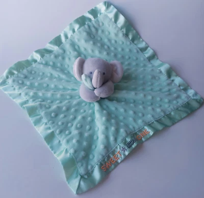 Child of Mine Carters Lovey Seguridad Borde Satinado Verde Menta Elefante Minky Dots Foto 1 de 4