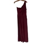 Gilli One Shoulder One Piece Jumpsuit Womens S Maroon Polyester Blend NEW