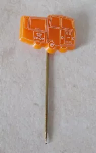 Vintage CO-OP Delivery Van coche auto automoción insignia solapa pin logo años 60 naranja - Imagen 1 de 3
