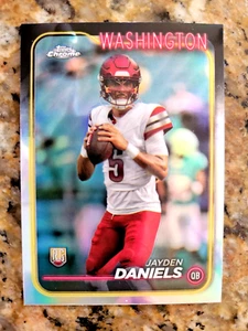 2024 Topps Chrome Jayden Daniels Rookie Refractor RC #201 Commanders - Picture 1 of 2