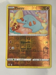 Pokémon JCC Phanpy Vivid Voltage 086/185 holo inverso inglés común 2020 casi nuevo - Imagen 1 de 2