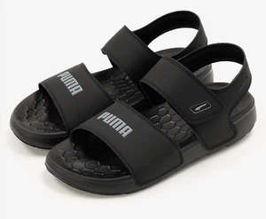 Pantofole Puma Softride Puro Pantofole Sandalo Casual Palestra Nero Nuovo con etichette 389083-01 - Foto 1 di 7