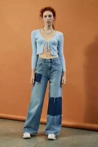 Urban Outfitters Women's BDG Patchwork Puddle Jeans Size W23 L32 Free P&P - Picture 1 of 3