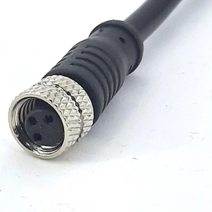 M12 CAVO INDUSTRIALE, 3 POS, FEMMINA, DRITTO, CODICE A, GIACCA PVC NERO, 3M - Foto 1 di 2
