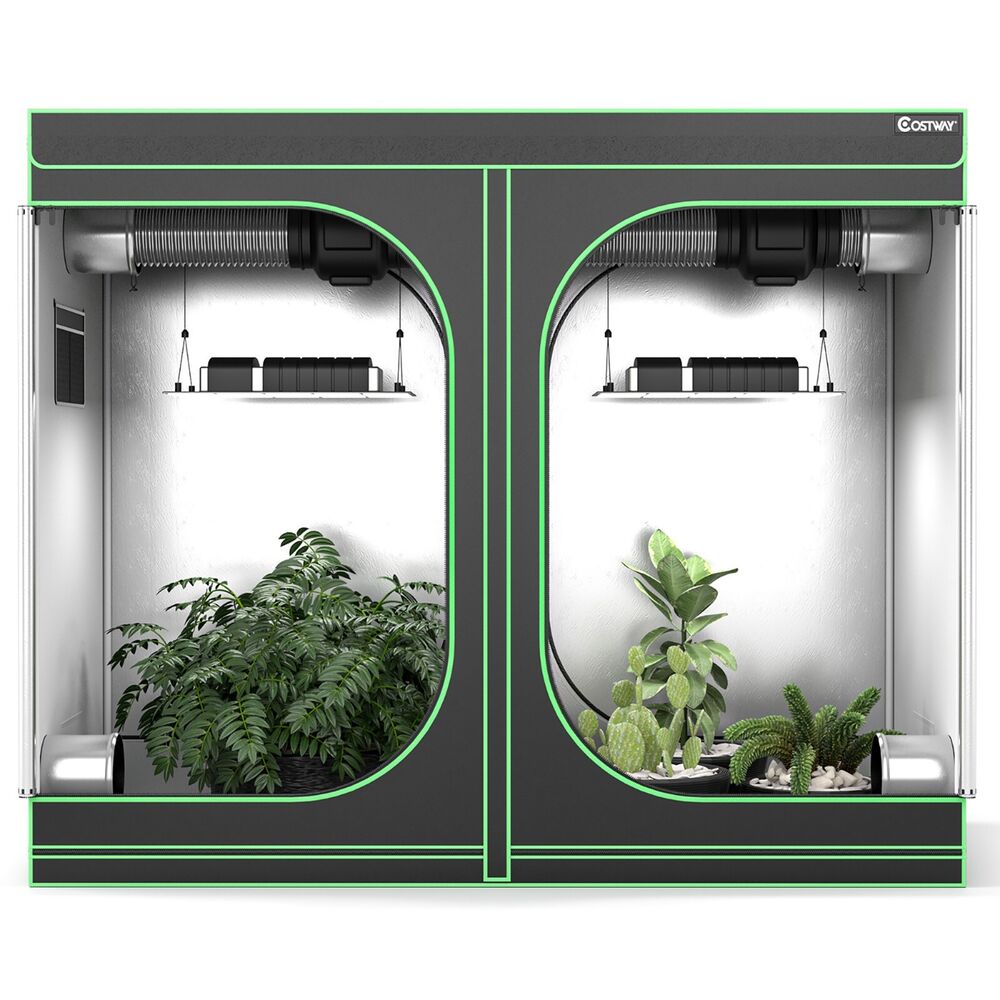 4x8 Grow Tent, 96"x48"x80" High Reflective Mylar w/Observation Window Black