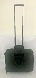 Black  Laptop Rolling Carry-On Briefcase Bag 14 X 16 X 7  PREOWNED - Picture 1 of 9