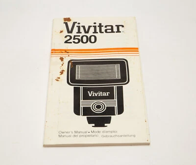 Vivitar 2500 Flash Instruction Manuals English Spanish French German - Image 1 of 4