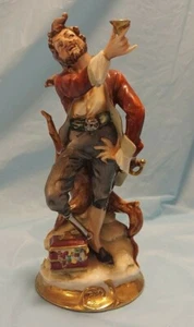 Vintage Arnart Peg Leg Pirate Porcelain Figurine Treasure Chest Challis Sword - Picture 1 of 9