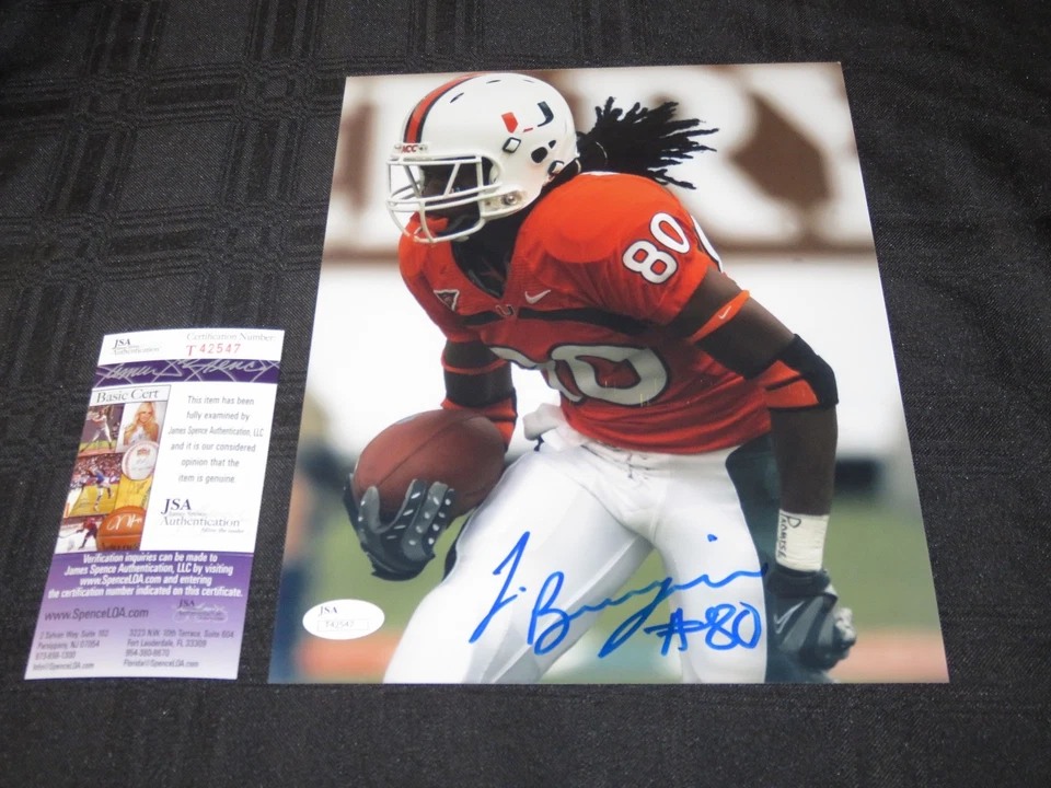 FOTO 8X10 FIRMADA POR TRAVIS BENJAMIN HURACANES DE MIAMI CON CERTIFICADO DE AUTENTICIDAD JSA T42547 ¡ENVÍO Y DEVOLUCIÓN GRATUITOS! Foto 1 de 1