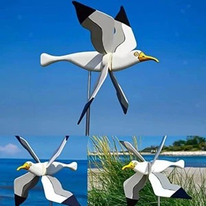 Funny Lovely Durable Whirligig Seagull Windmill Wind Spinner For Garden Kid Gift - Picture 1 of 6