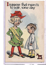 Woman Suffrage Postcard - Girl Suffragette Votes for Women